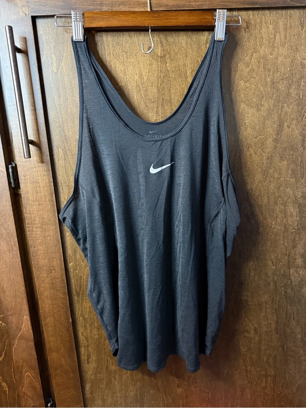 Nike Black Women's Dri-FIT Tank with White Swoosh